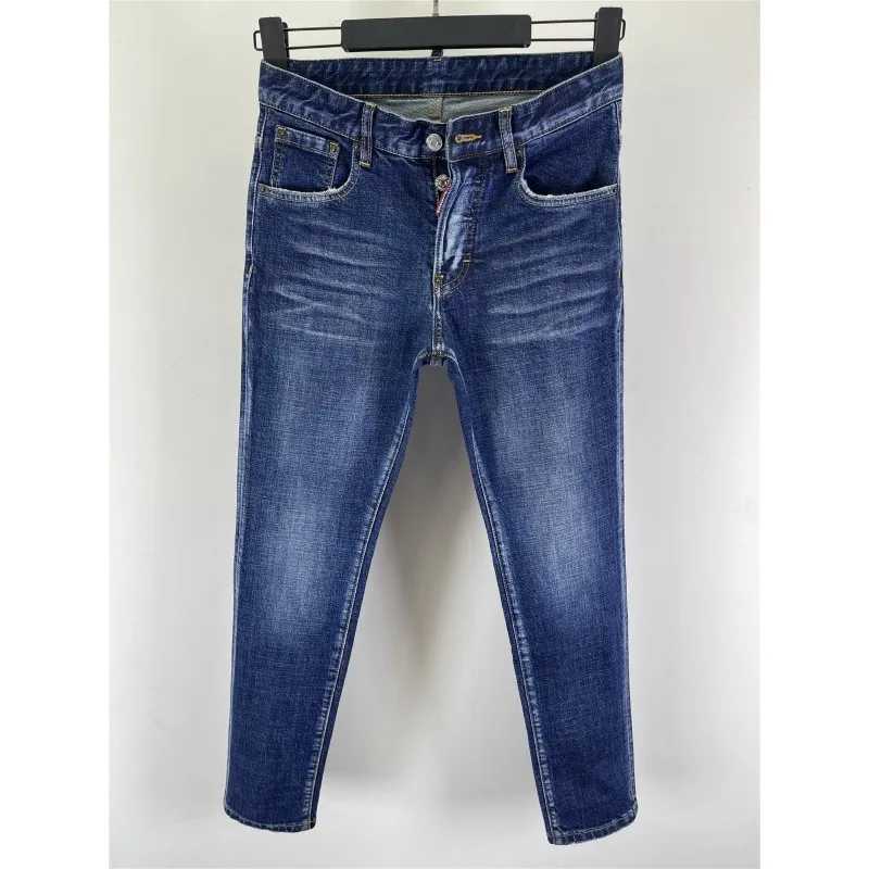 Men Classic Skinny Blue Denim Jeans Man Italian Style Stretch Ripped Denim Pants Quality Male Slim Fit Denim Trousers Size 38W251117 - view 4