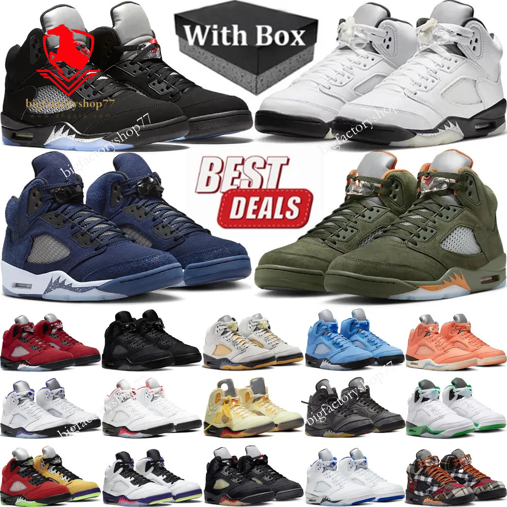 Jordly5 J5 5s Jumly Basketball Shoes 5s Black Cat Olive Navy Georgetown Aqua UNC Lucky Green Concord Racer Blue Raging Bull Fire Red Suede Sail Trainer Sneaker