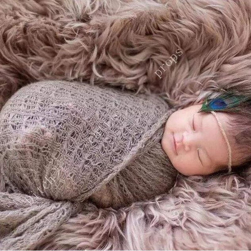 200*150cm 150*150cm Knitted Acrylic thin Fabric Newborn Baby Photography Photo Props Backdrop Blanket Newborn Basket Stuffer