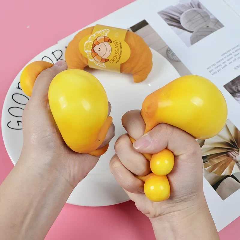 Fun Realistic Croissant Toy Pinch Squeeze Relief Squishy Stress Cute Lazy Stress Ball Funny Stress Relief Fidget Toy J251117