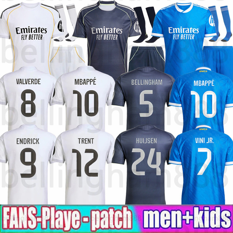 25 26 MBAPPE Reals MAdriD soccer jerseys BELLINGHAM VINI JR ENDRICK RealsMAdriD football shirt VALVERDE 2025 SPains 2026 RONALDO fans player men kids kit Camiseta UK