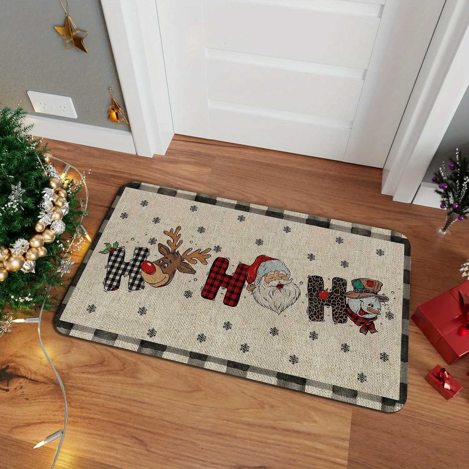 VIKAMA Christmas Carpet Cute Cartoon Floor Mat Doormat Welcome Mat Outdoor Carpet Living Room Carpet Rug For Bedroom Home DecoraM251117