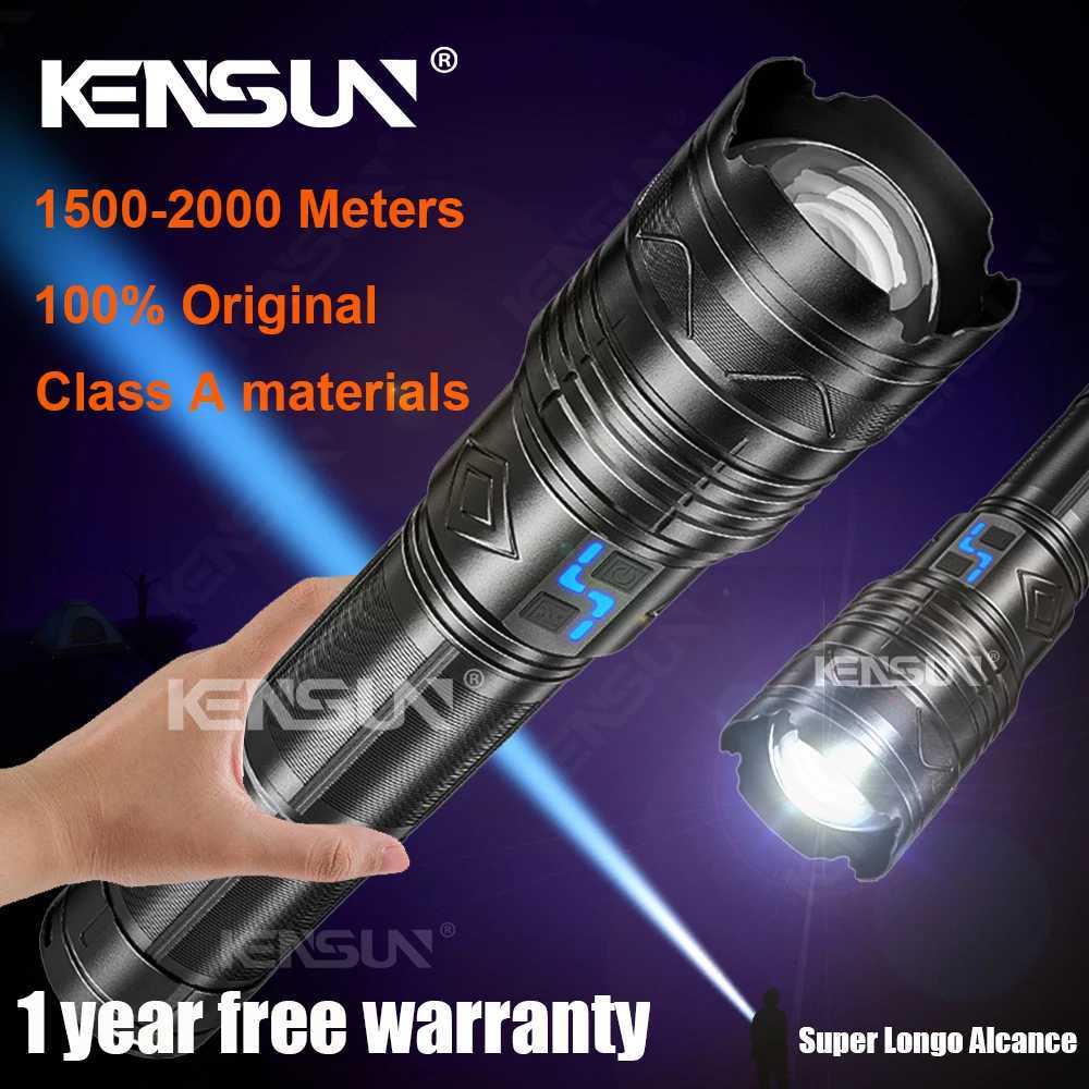 High Power Tactical Rechargeable led flashlight long range very powerful Lantern 100W usb charging lamp Torch with indicator M251117