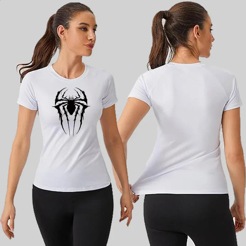 Spider Print womens short sleeved compression shirt running exercise yoga T-shirt T-shirt 250410