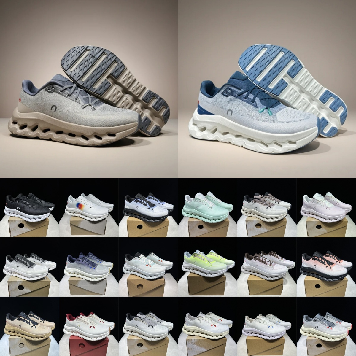 Men Shock Absorption Sneakers Cloudtilt Athletic Running Shoes for Men Women Low-Top Sneakers All Black White Pearl Glacier Pink Tennis Designer Lace-up shoes 36-45