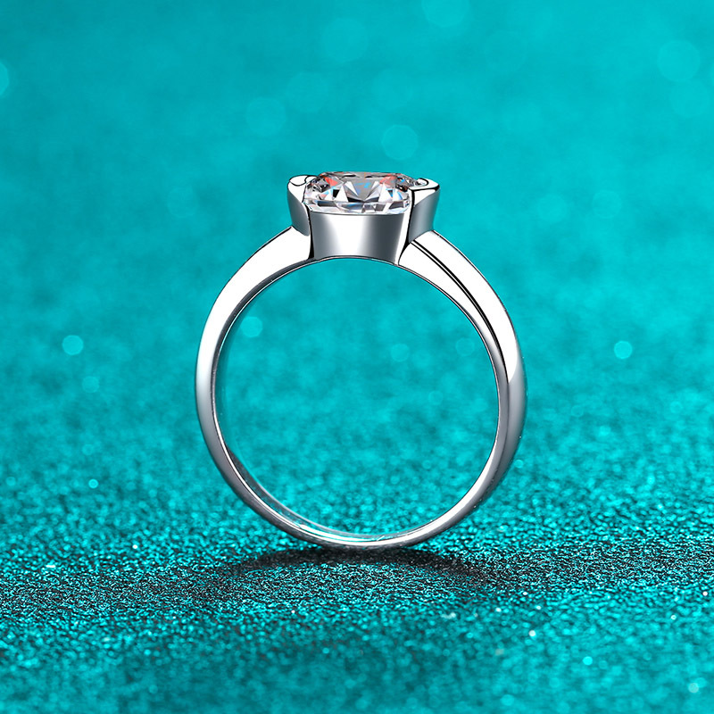 TaiYang 1.5ct Moissanite Oval Ring for Women, Luxurious 925 Sterling Silver Wedding Engagement Diamond Ring with Moissanite Certificate