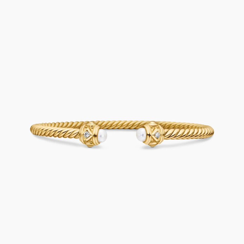 2025 New DY Bracelet Gold 4mm Water Chestnut Pearl Bracelet Fashionable Luxury High End Emotional People's Day Gift Daily Matching Fashion Trend