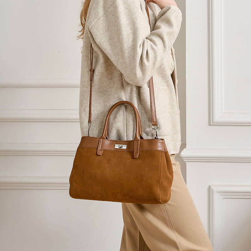 Luxury Bags Suede Beach Bags Casual Cowhide Cross Body Women's One Shoulder Niche Top Handle Bags Genuine Leather Large Capacity High End Tote