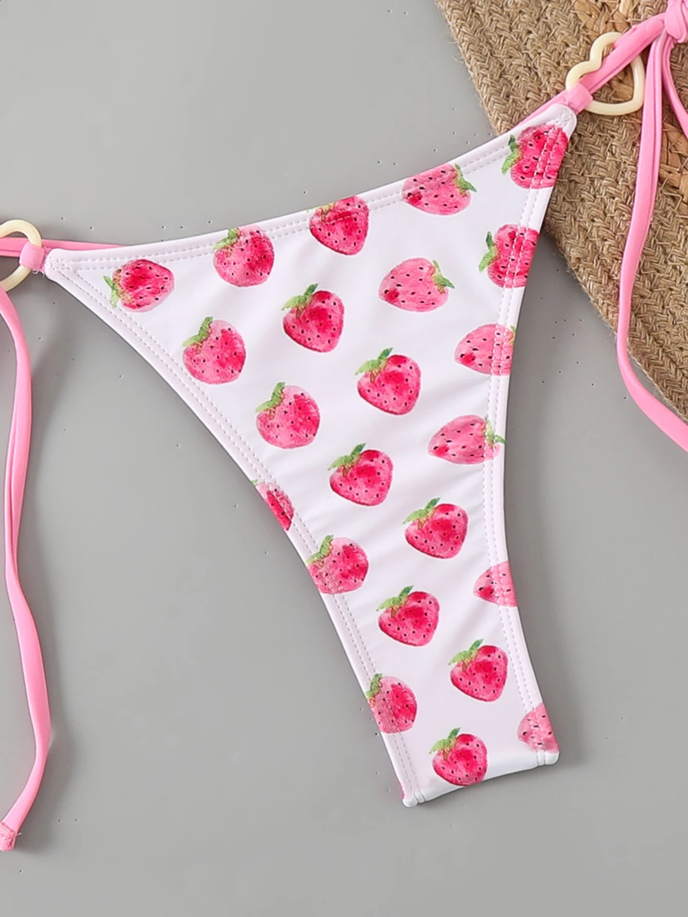 Bikini pink bikini push up mini Bikini womens strawberry swimsuit 2piece thong swimsuit ious beachwear 250414Z