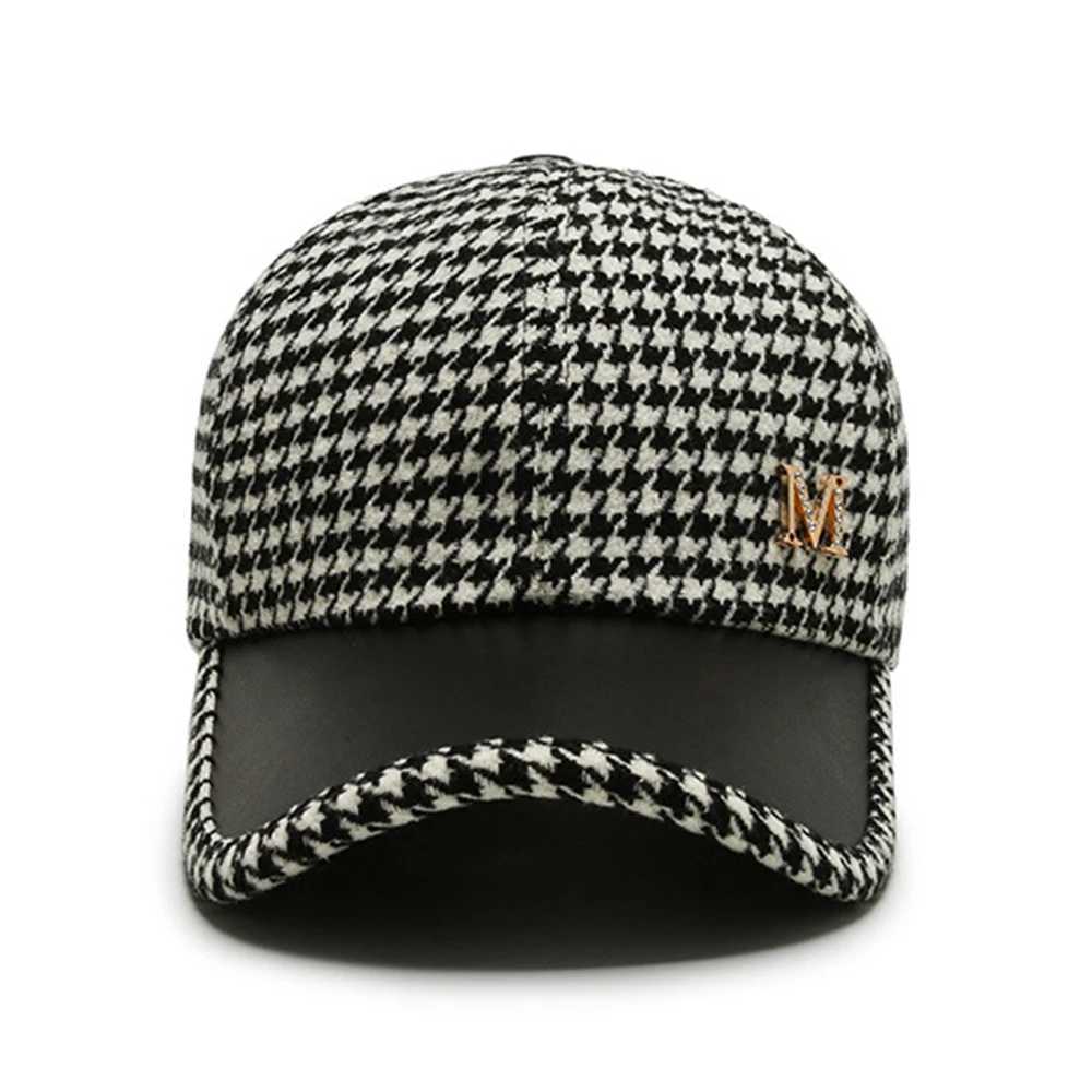 Black Brown Houndstooth Baseball Caps For Men Women Retro British Style Plaid Hat Summer Trucker Cap Gorras Hombre W251117