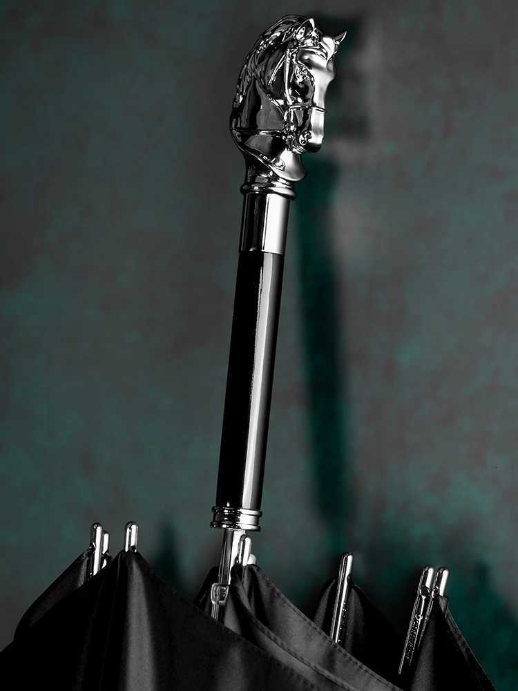 Creative Horse Head Umbrella Men Retro Luxury Long Handle Umbrella Windproof Straight Big Umbrellas Gentleman Business Umbrellas C251117