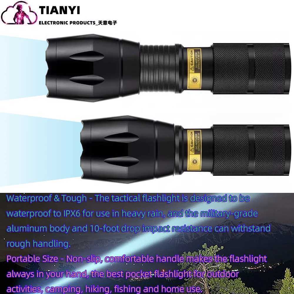 Flashlight LED Blue Light Blue Torch Hunting Type-c Rechargeable Outdoors Zoom Blood Tracking Light for Hunting Tactical torch M251117
