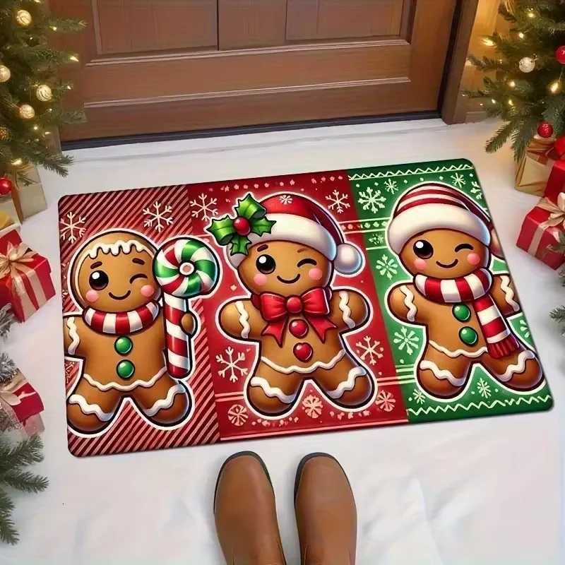 VIKAMA Christmas Carpet Gingerbread Man Doormat Soft Welcome Carpet Living Room Carpet Rug For Bedroom Outdoor Carpet Home DecorM251117