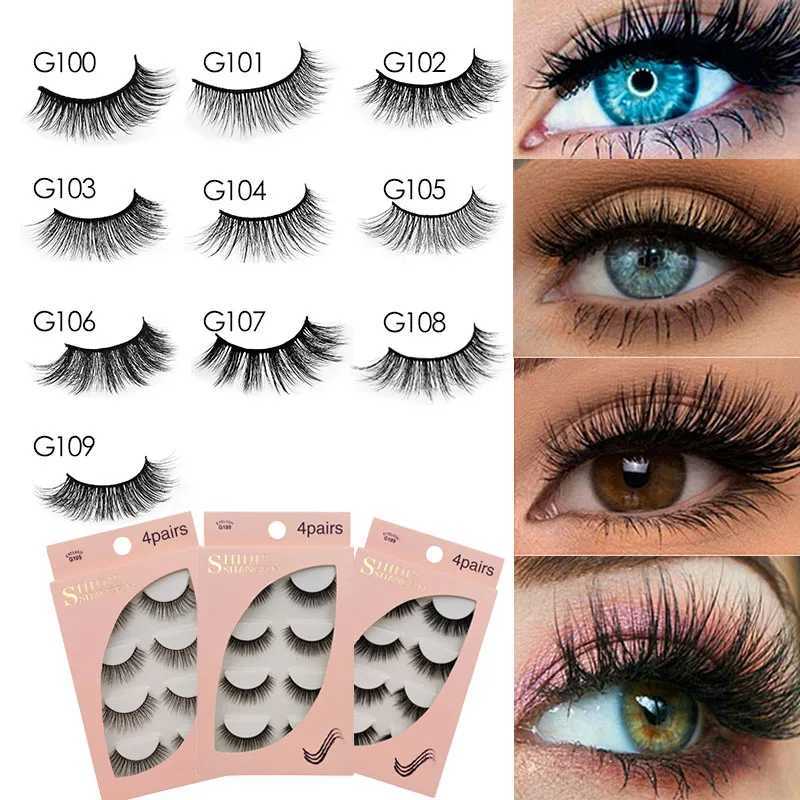 Mink lashes 3/4 pairs false lashes natural fluffy dramatic 3D mink eyelashes cilio mink eye lash for maquiagem makeup faux cilsT251117