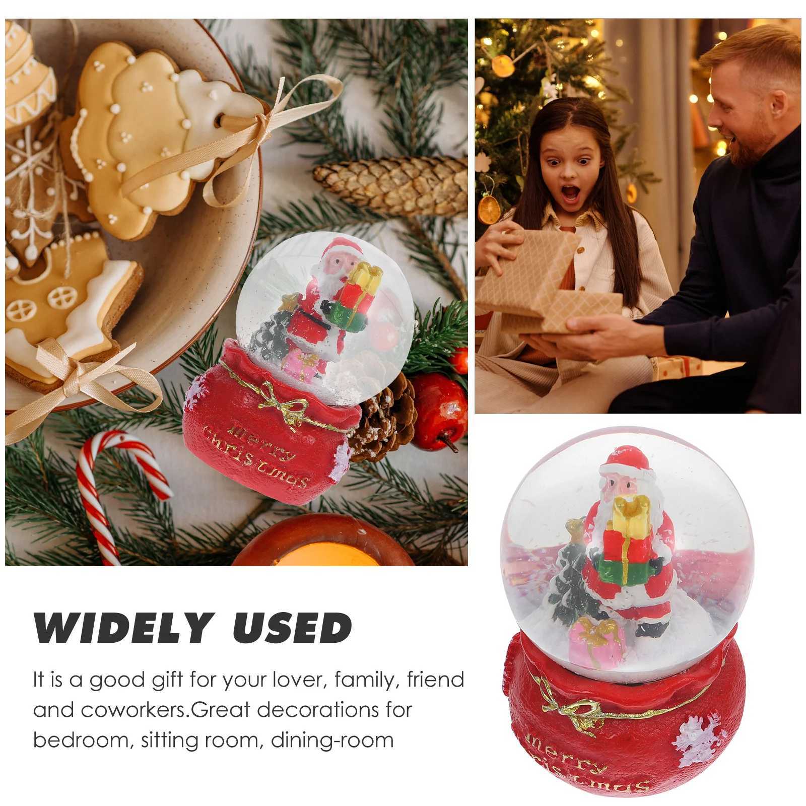 Resin Christmas Snow Crystal Ball Hanging Ornament Desktop Decoration Cartoon Home Office Crystal Ball Decor Cartoon Decor J251117