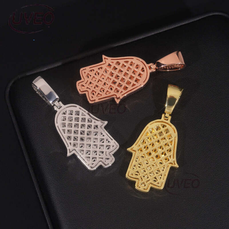 Gold VVS Jewelry 925 Sterling Silver Iced Out Moissanite Cuban Ring Hiphop Pass Dias Tester Cuban Link Chains Pendant High Quality Fashion Women Gift