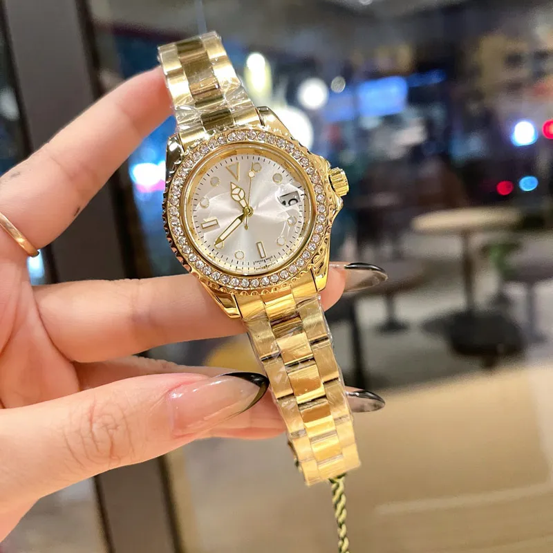 new2025 Fashion luxury women watches Top brand designer luminous 36mm diamond lady watch Stainless Steel band wristwatches for womens Birthday Christmas gift relo