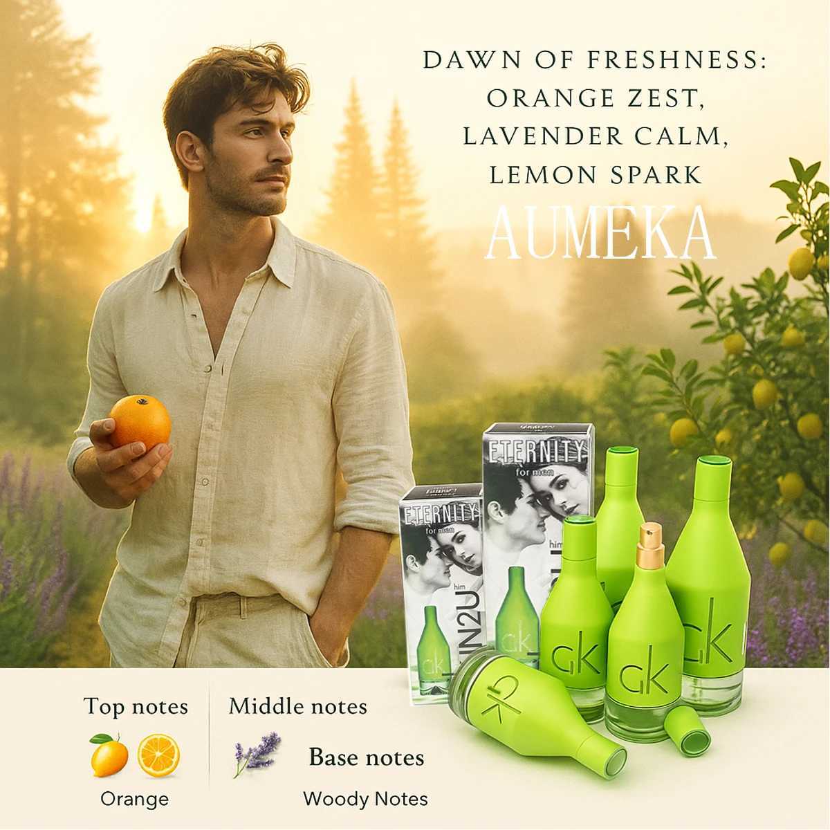 AUMEKA Perfume For Men Arabes Woody Long Lasting Eau De Toilette Luxury Man Gift Makeup 100mlW251117