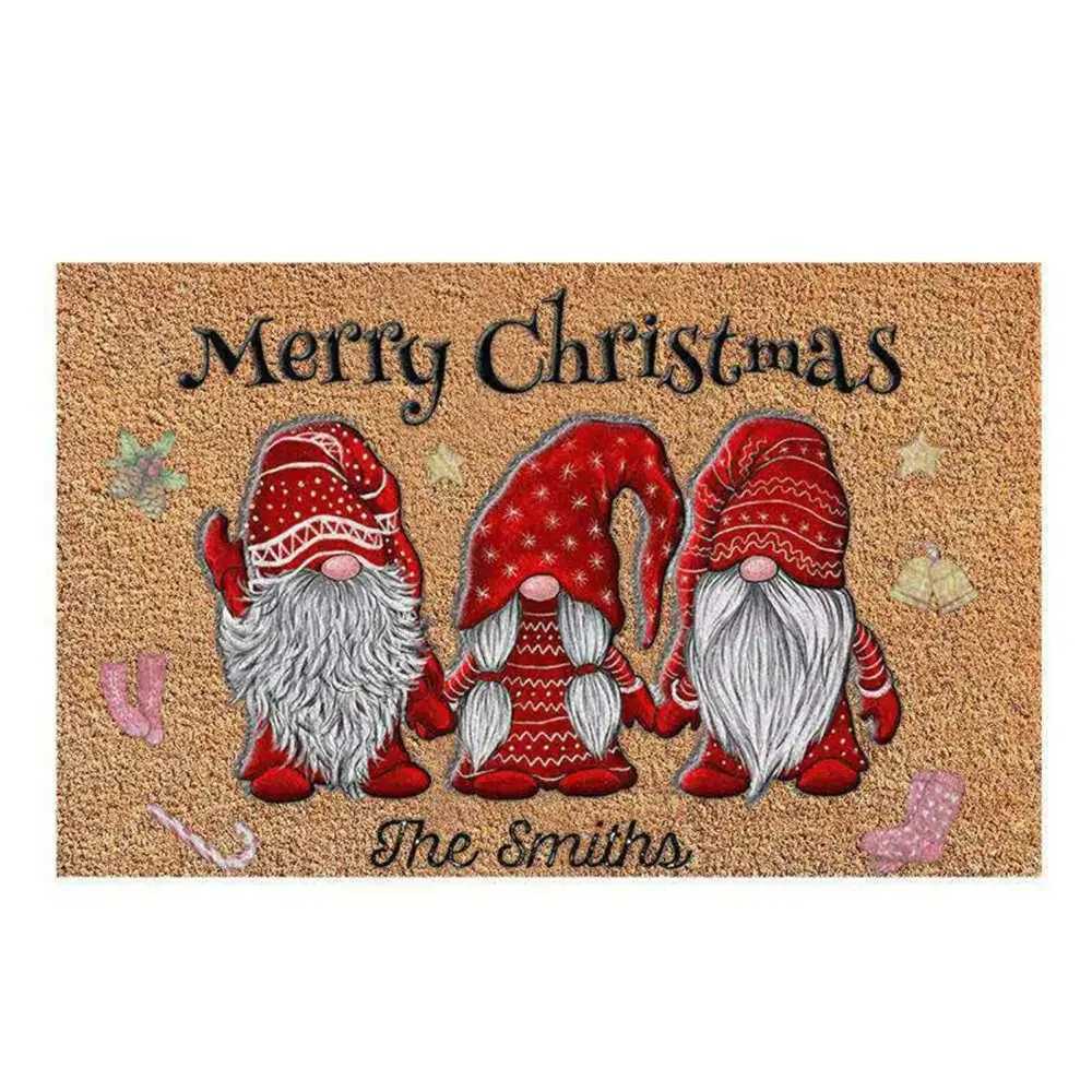 Christmas Entrance Doormat Cartoon Dwarf Printed Welcome Mat Anti Slip Christmas Decoration Entrance Carpet Indoor OutdoorM251117