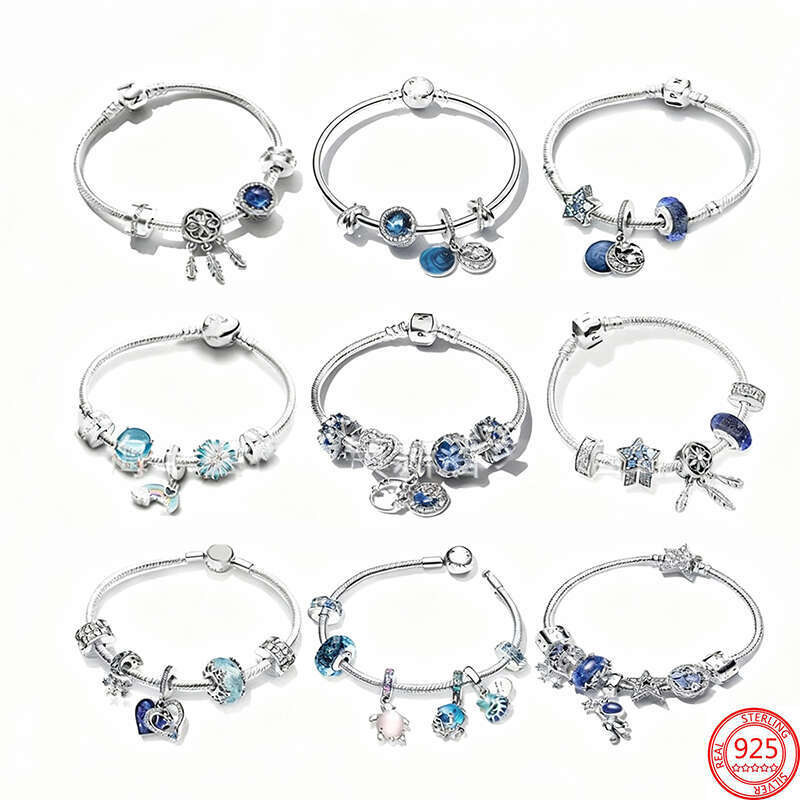 With Box Classic 925 Sterling Silver Bracelet Designer For Women Flower Charm Bracelet Designer Jewelry Woman Christmas Gift