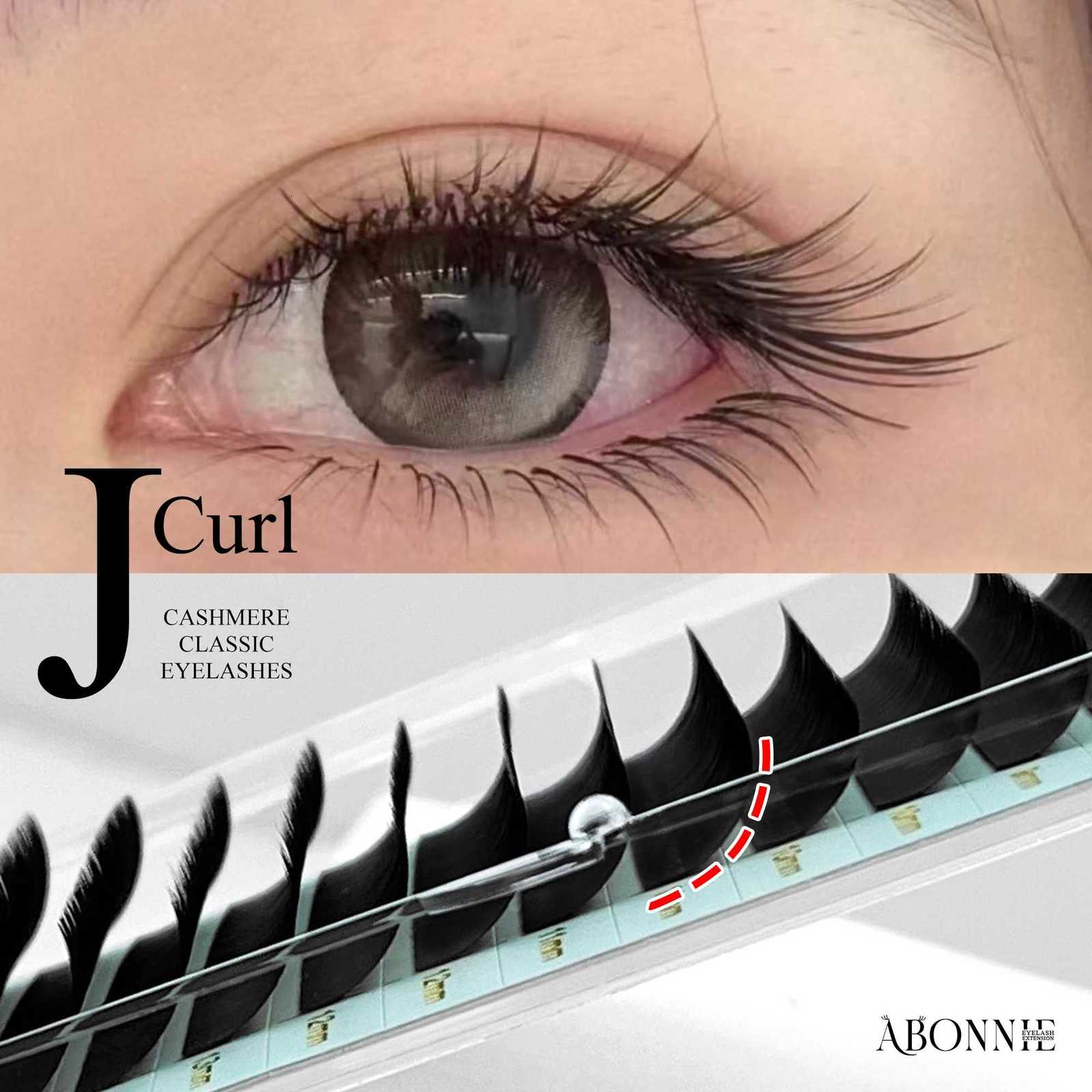 Abonnie J Curl Cashmere Lashes Classic Individual Eyelash Extenisons Fluffy Matte Black CilsT251117