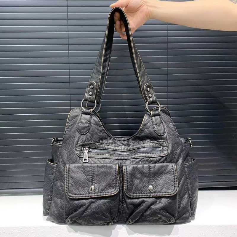 Womens Fashion Retro Hot Girl Motorcycle Shoulder Bag Large Capacity Female PU Leather Messenger Underarm BagsW251117