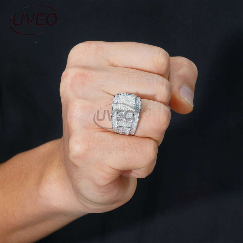 Moissanite Ring Gold Jewelry 925 VVS Iced Out Hiphop Pass Dias Tester Women