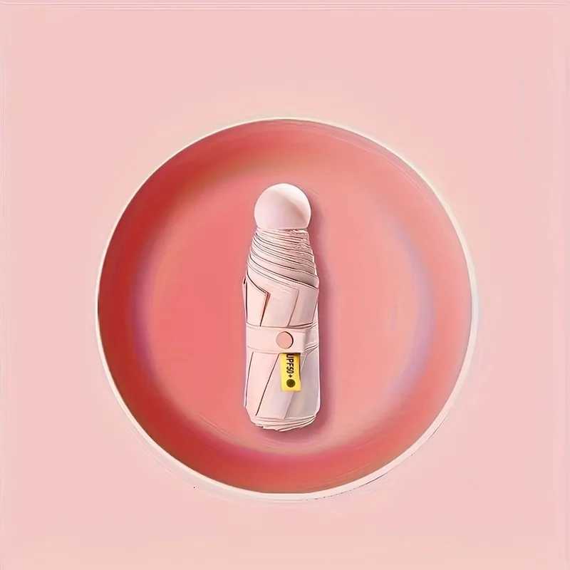 6-Rib Mini Capsule Umbrella UV Protection Folding Umbrella Essential for Fashionable and Casual Travel Outdoors Manual Open C251117