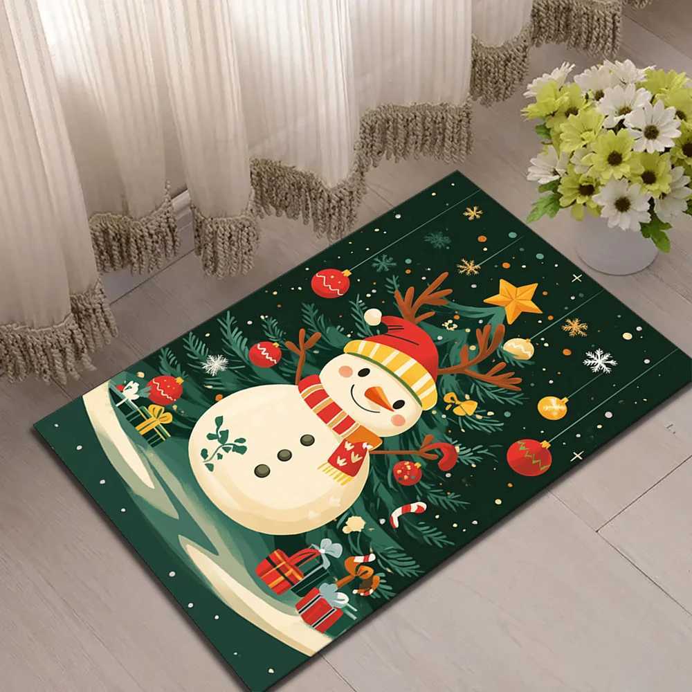 Snowman Christmas Area Rug Polyester Velvet Carpet Mat Large Size Thick Household Decorative Rug for Bedroom KitchenM251117