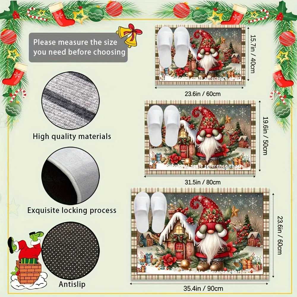 VIKAMA Cartoon Santa Claus Carpet Christmas Carpet Doormat Outdoor Carpet Welcome Mat Living Room Carpet Rug For Bedroom Home DeM251117