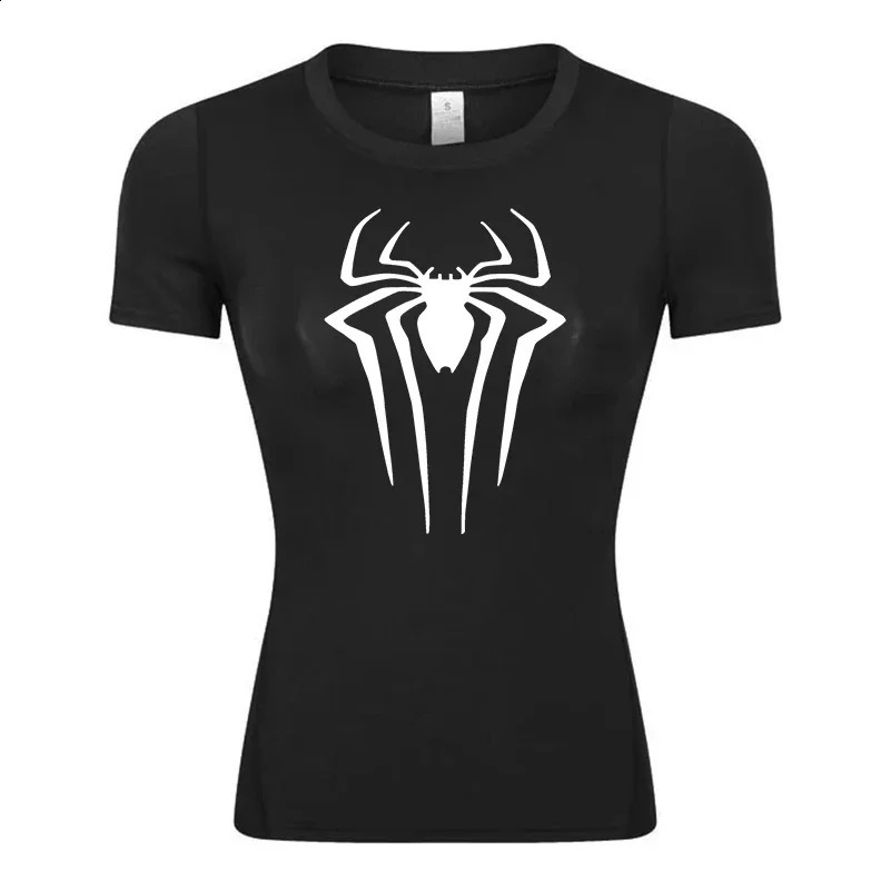 Spider Print womens short sleeved compression shirt running exercise yoga T-shirt T-shirt 250410