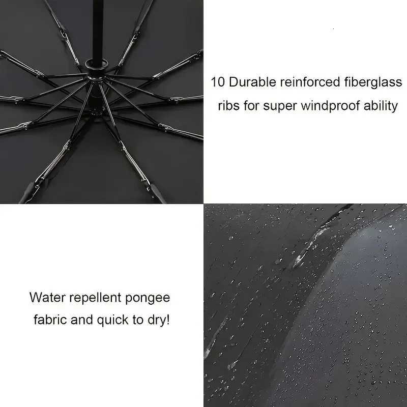 Fully Automatic Double Umbrella Tri-fold Umbrella Vinyl Ten-bone Reinforcement for Increased Sun Protection and UV Protection C251117