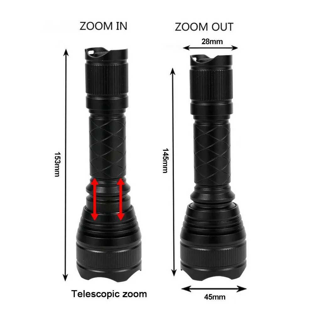 850nm/940nm Infrared Flashlight Adjustable Focus Zoomable IR Hunting Torch Infrared Radiation Weapon Light Night Vision Devices M251117