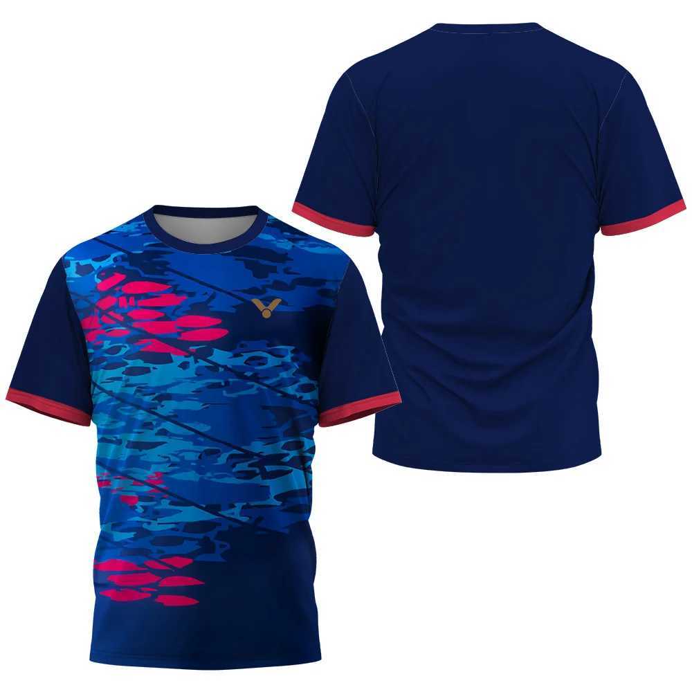 Victor T-shirt Sports Sportswear Badminton Mens and Womens Tops Summer Loose Comfortable T-shirt Sport Breathable Z250417