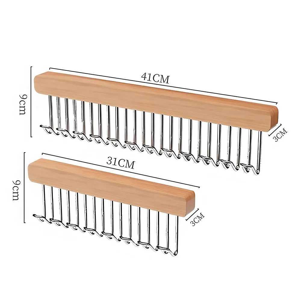 Non Perforated Solid Wood Clothes Hanger for Home Use Expandable Slide Rail Wardrobe Camisole Underwear Storage Tool Practical C251117