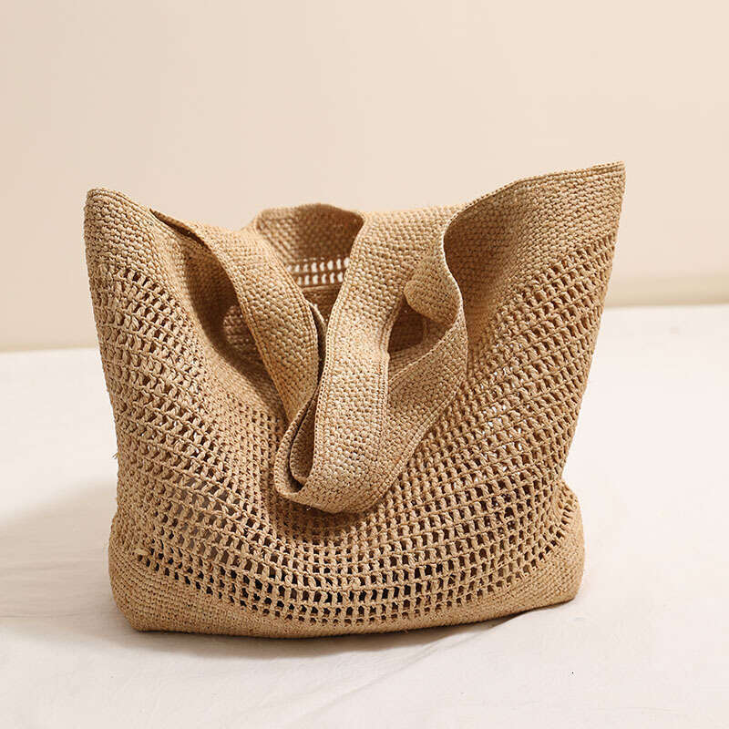 Handmade Beach Bag High End And Large Capacity Lafite Grass Single Shoulder New Hollowed Out Woven Bag, Beach Vacation Bag Kq2