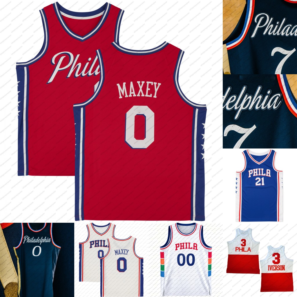 0 Tyrese Maxey 2025-26 Embiid 21 George Martin Personalized Customized Basketball Jerseys Custom Any Number Name
