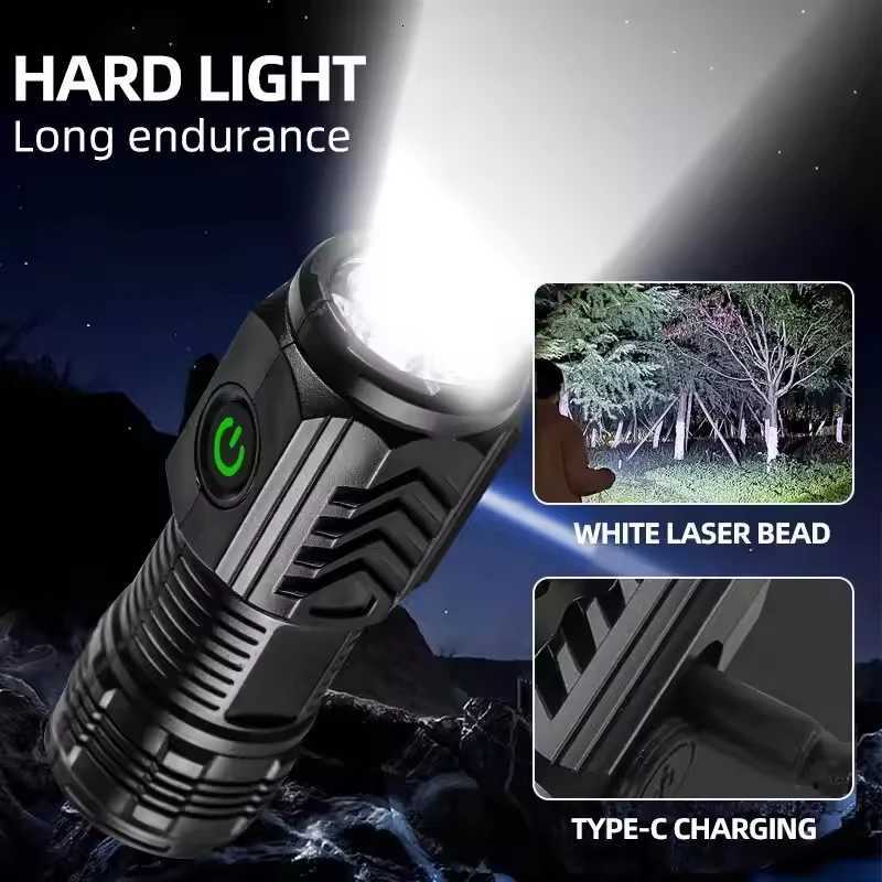 Ultra Powerful Flashlight 3 Core LED Mini Tactical Flashlight USB Rechargeable High Power LED Torch With Magnet Hand Lamp Gift M251117