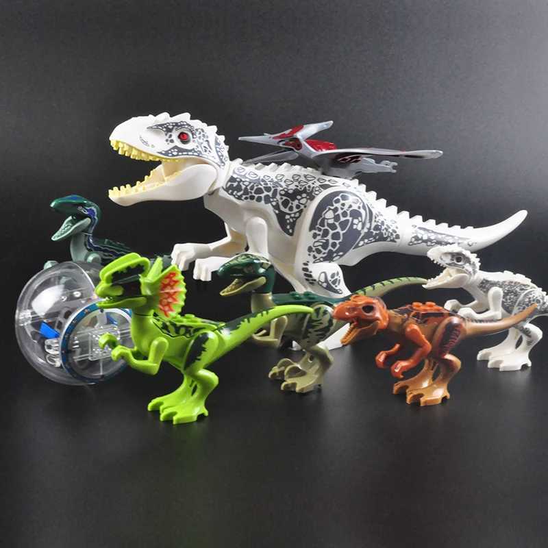 Jurassic Dinosaur Park Dinosaur World Building Blocks Animal Tyrannosaurus Rex Indominus I-Rex Blue Character Triceratops ToyY250417SSZW