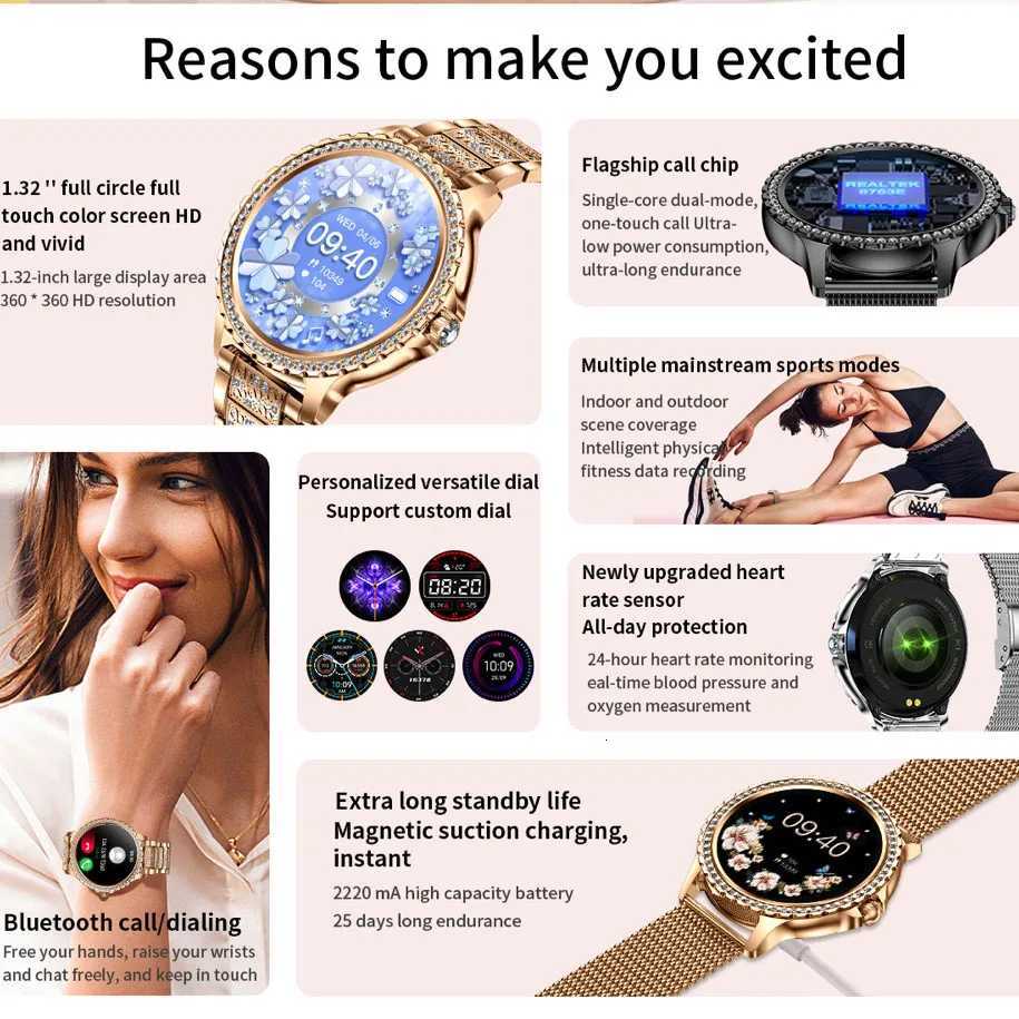 2025 New Blue Tooth Call Woman Smart Watch Man Sports Fitness Bracelet Waterproof Body Temperature Smartwatch For Android IOSM251117