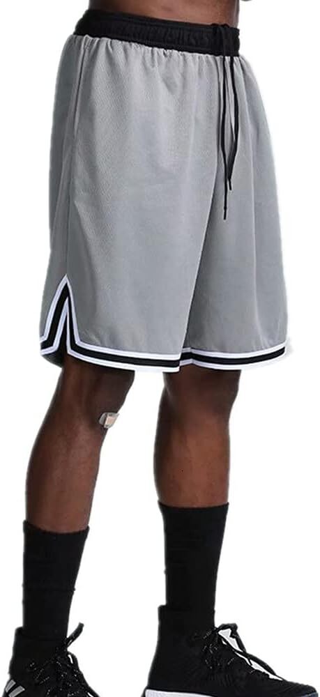 Men's basketball with zippered pockets, sports shorts