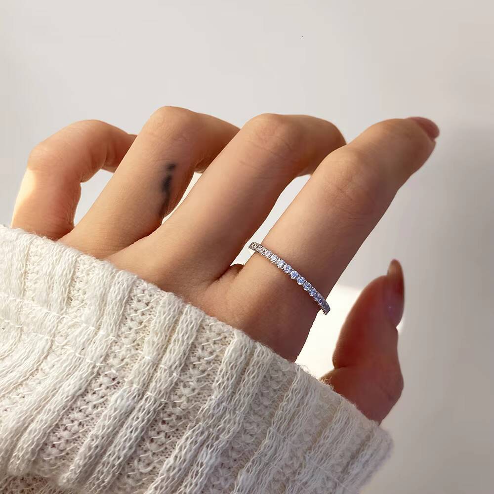 foxi SilverJewelry Rings Luxury Cubic Zirconia Gold Plated 925 Sterling Silver Pairing for Engagement Classic Ring for Women