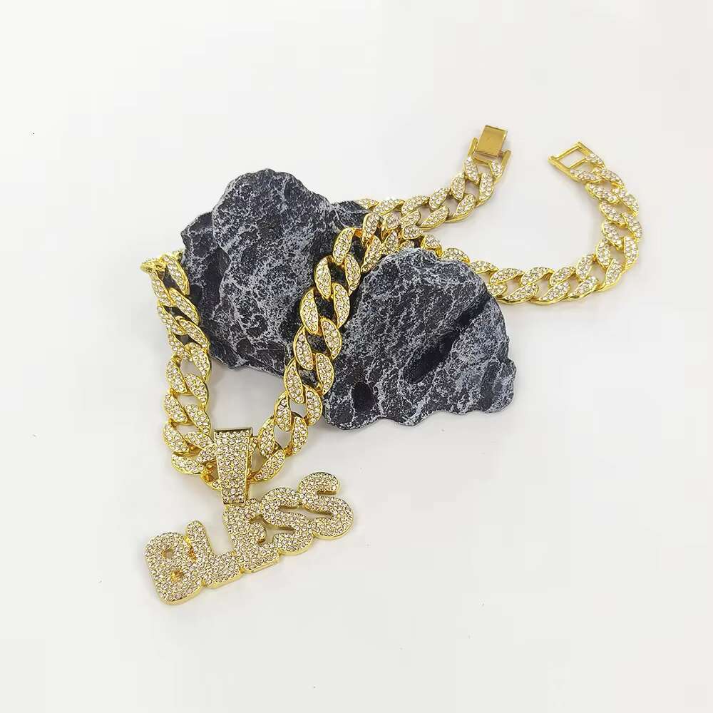 DHcollections Gold Plated Alloy Cuban Chain Hip - Hop Pendant Necklace