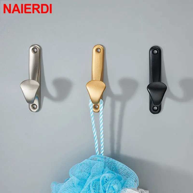 NAIERDI Zinc Alloy Simple Clothes Hanger Bathroom Towel Wall Mounted Clothes Hook Kitchen Bedroom Key Hat Bag Hanger Rack Holder C251117