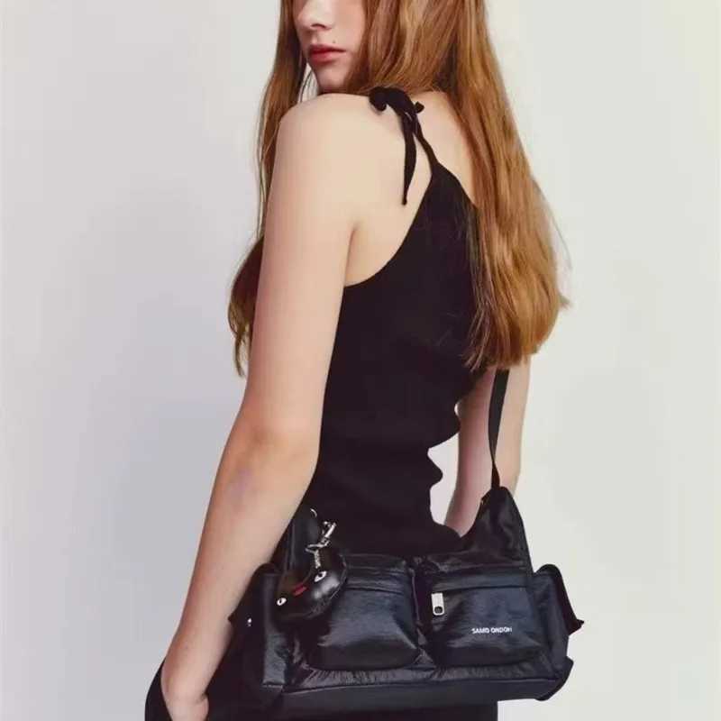 Double Pocket Korean Designer Handbag PU Leather Fashion Shoulder Bag Double Size Underwear Wallet Fashion Cross Body Bag Y250417