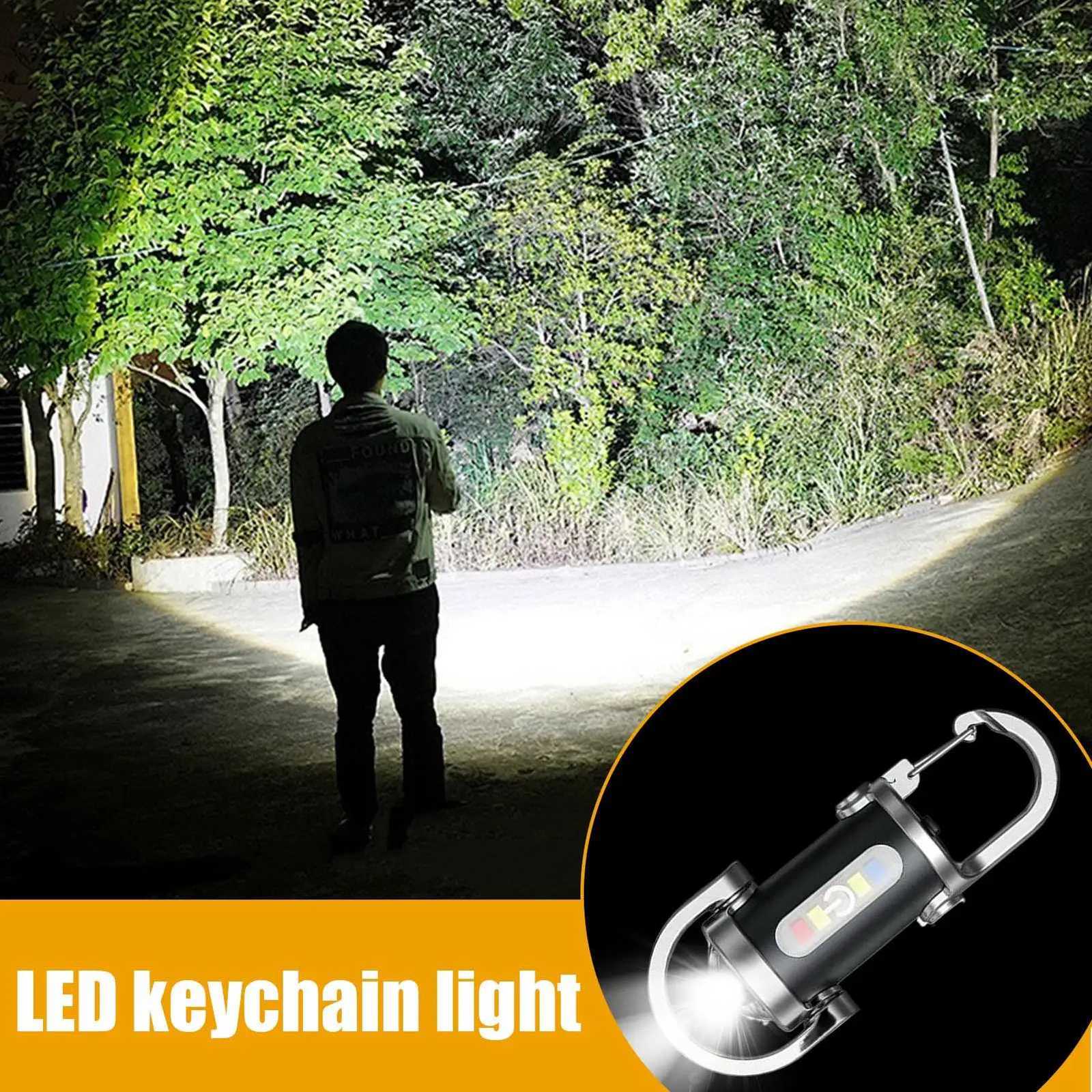 mini powerful LED flashlight Keyring Torch multifunctional mini flashlight Rechargeable Key Ring Torch for Outdoor Camping M251117