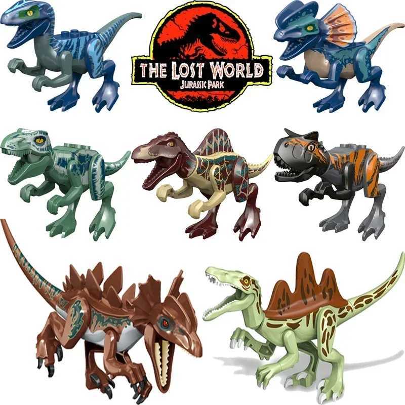Great value!!! Massasaurus Jurassic World Park Dinosaur Rex Indian Raptor Triceratops Indian Dragon Building Blocks Toy Dinosaur GiftY250417KR23