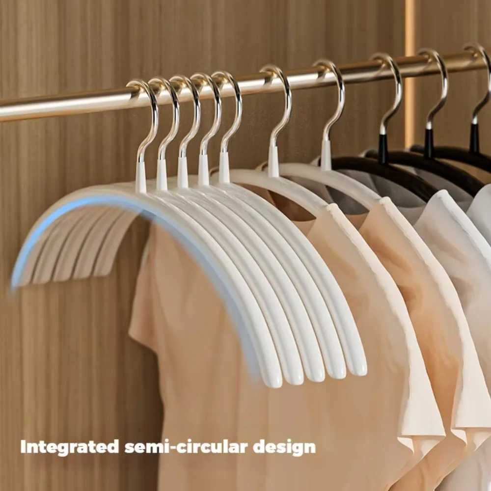 5pcs Durable Non-slip Clothes Rack Wet Dry Dual-use Semi-round Clothes Drying Racks No Trace Coat Hanger Home C251117