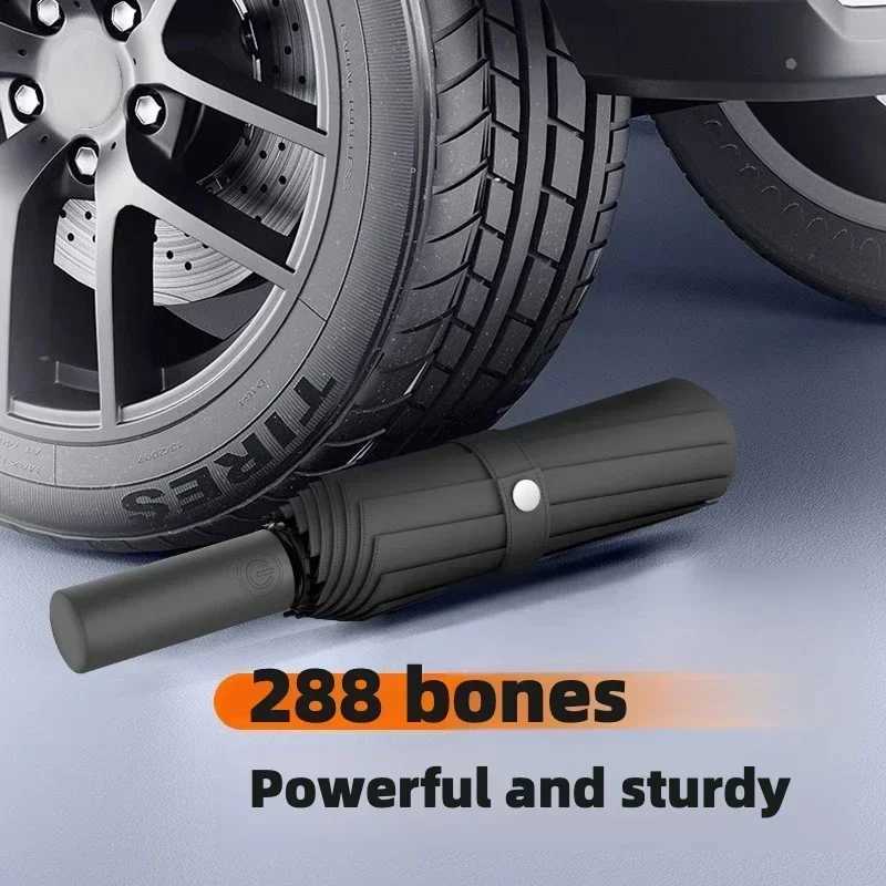 288 Reinforced Fiberglass Ribs Stormproof Windproof Automatic Umbrella Sun UV UPF50 Protect Compact Folding Rain Umbrella Men C251117