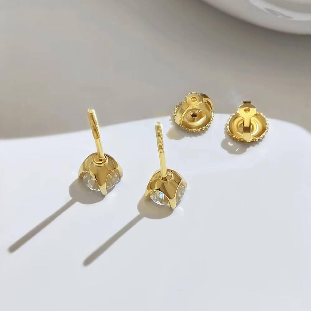 925 Silver Men and Women Luxury 55mm Round Brilliant Cut Men Women VVS GRA Gertificate Moissanite Stud Earrings Screw Back